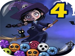 Bubble Shooter Funny Halloween Paper Fold Puzzle Game