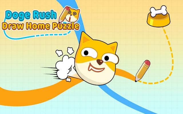 Doge Rush: Draw Home Puzzle - Line Drawing Adventure