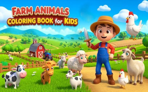 Farm Animals Coloring Book for Kids - Free Coloring Game