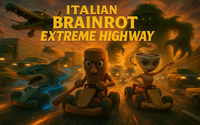 Italian Brainrot Extreme Highway Kart Racing Game