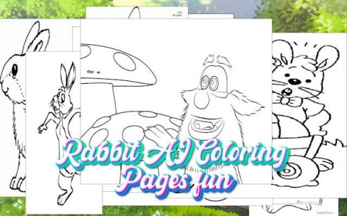 Rabbit AI Coloring Pages Fun: Digital Art & Coloring Book Game
