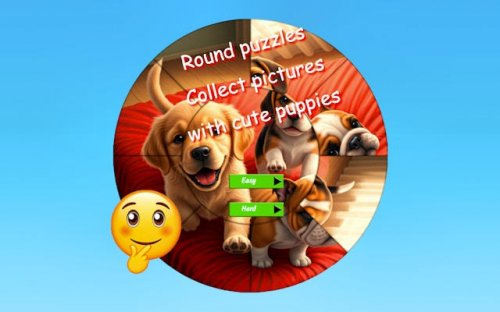 Round Jigsaw Puzzle: Cute Puppies