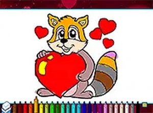 Sweet Animal Hearts Color Art